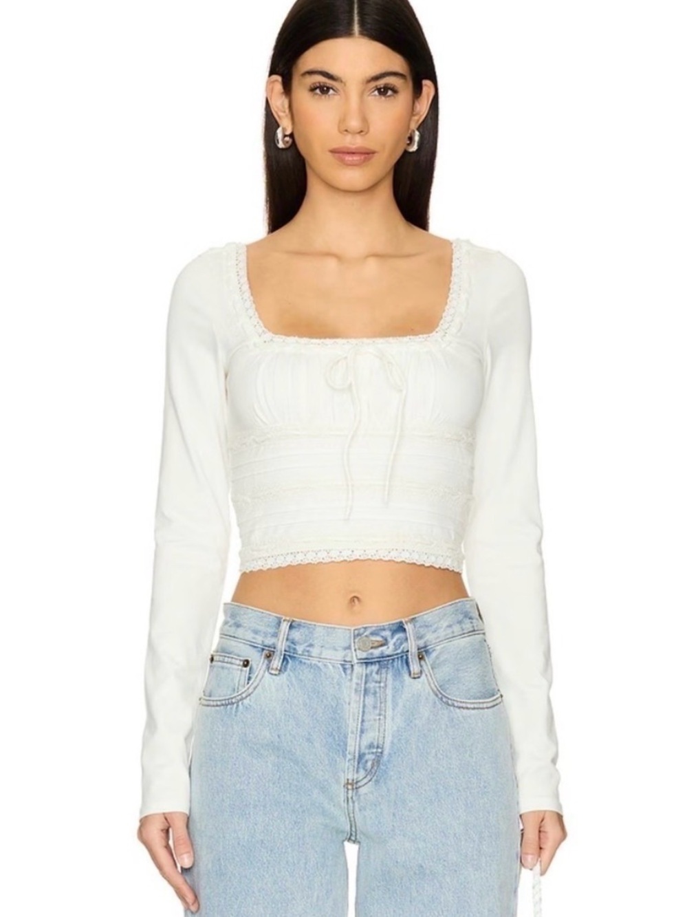 Free People Long Sleeve Cropped Top